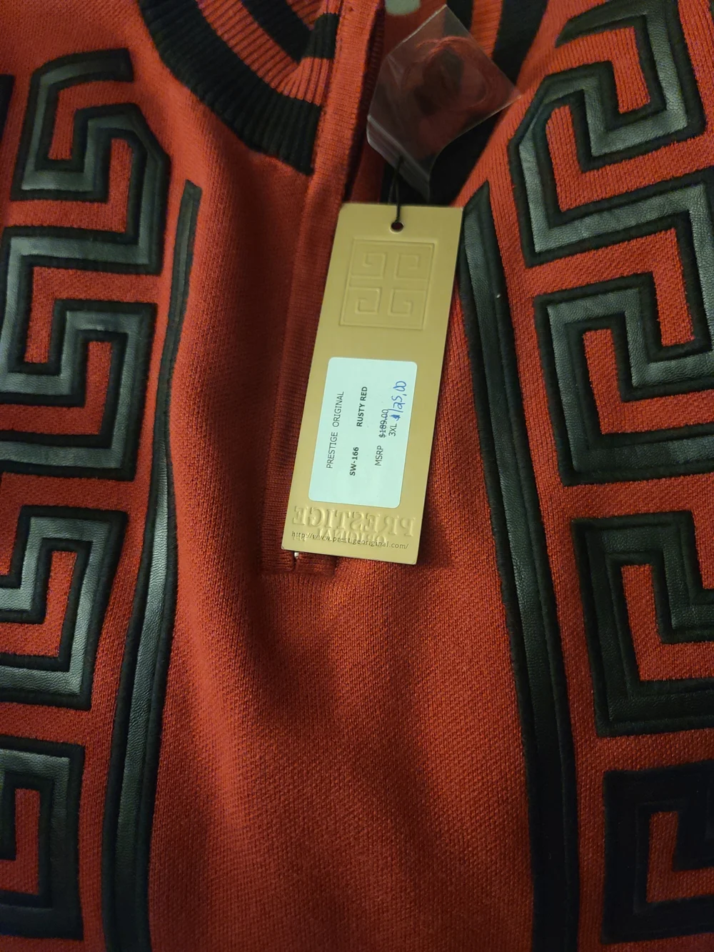 Prestige Original Men’s Red Sweater with Black Trim